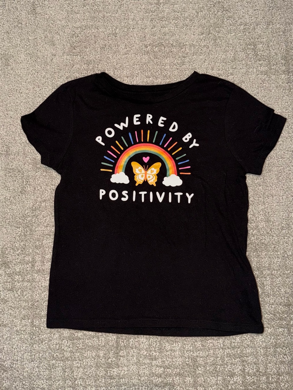 Kids “Powered by Positivity” Shirt Size S